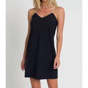 JUDE CONNALLY bailey dress in black/gold straps large EUC